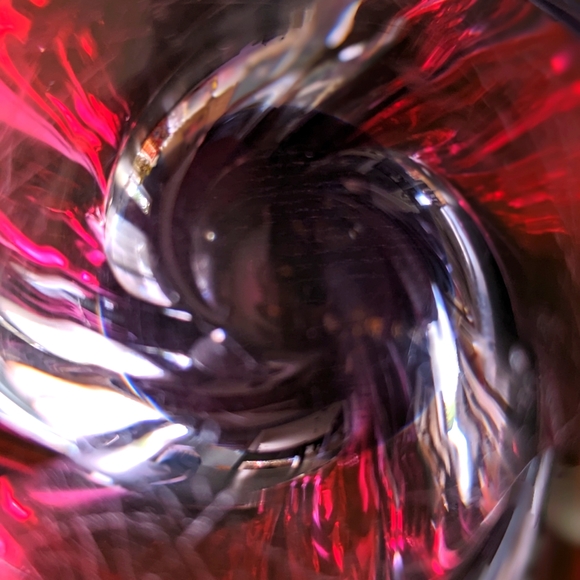 Vintage St. Lambert Pink Crystal Swirl Chalet Art Glass - Signed and Rare - Picture 4 of 8